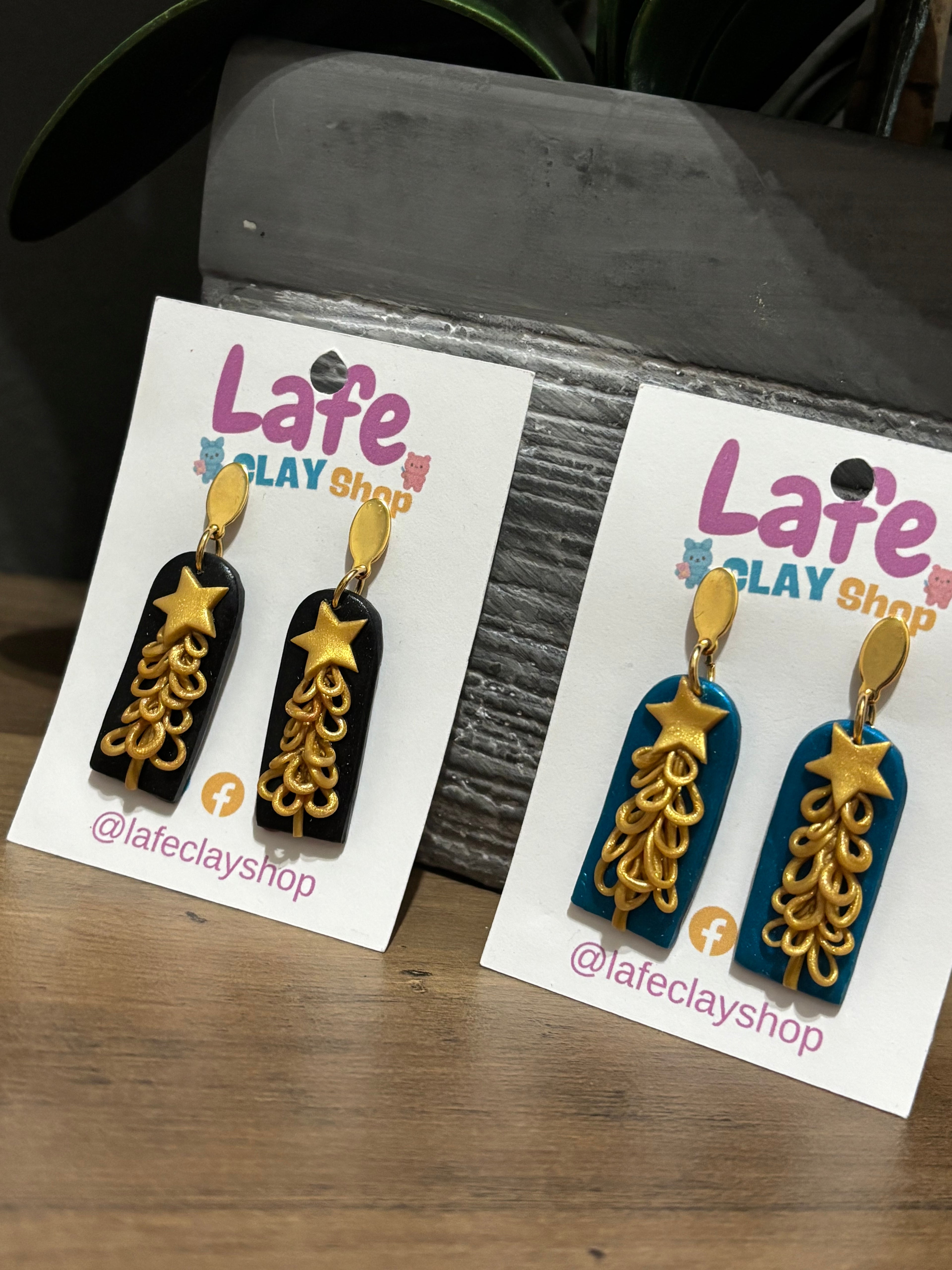 Christmas Tree Gold Earrings