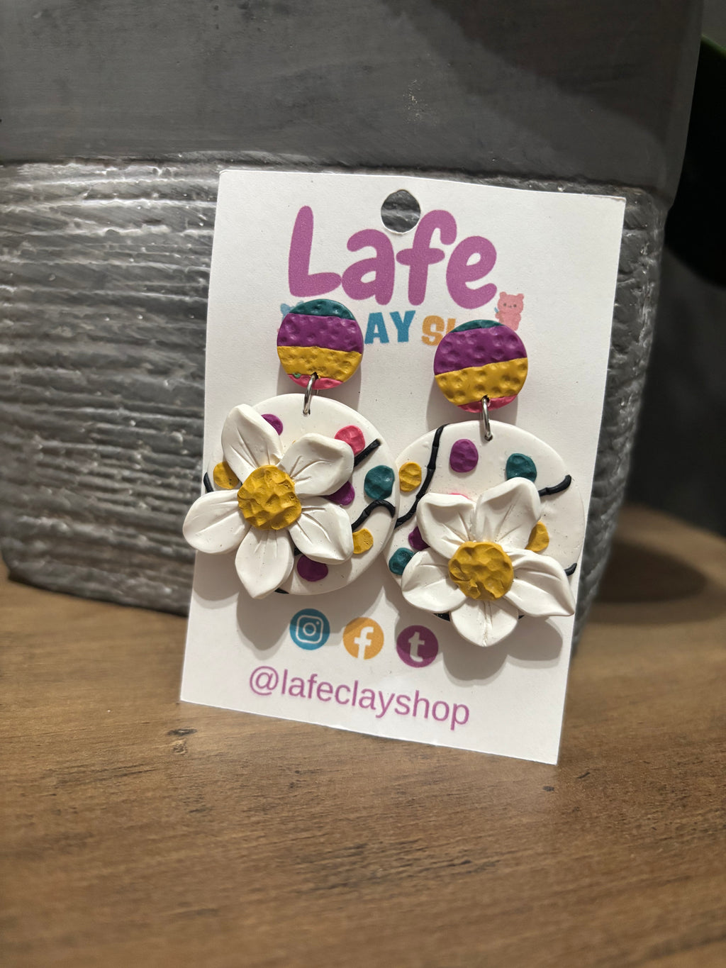 White Flower Earrings