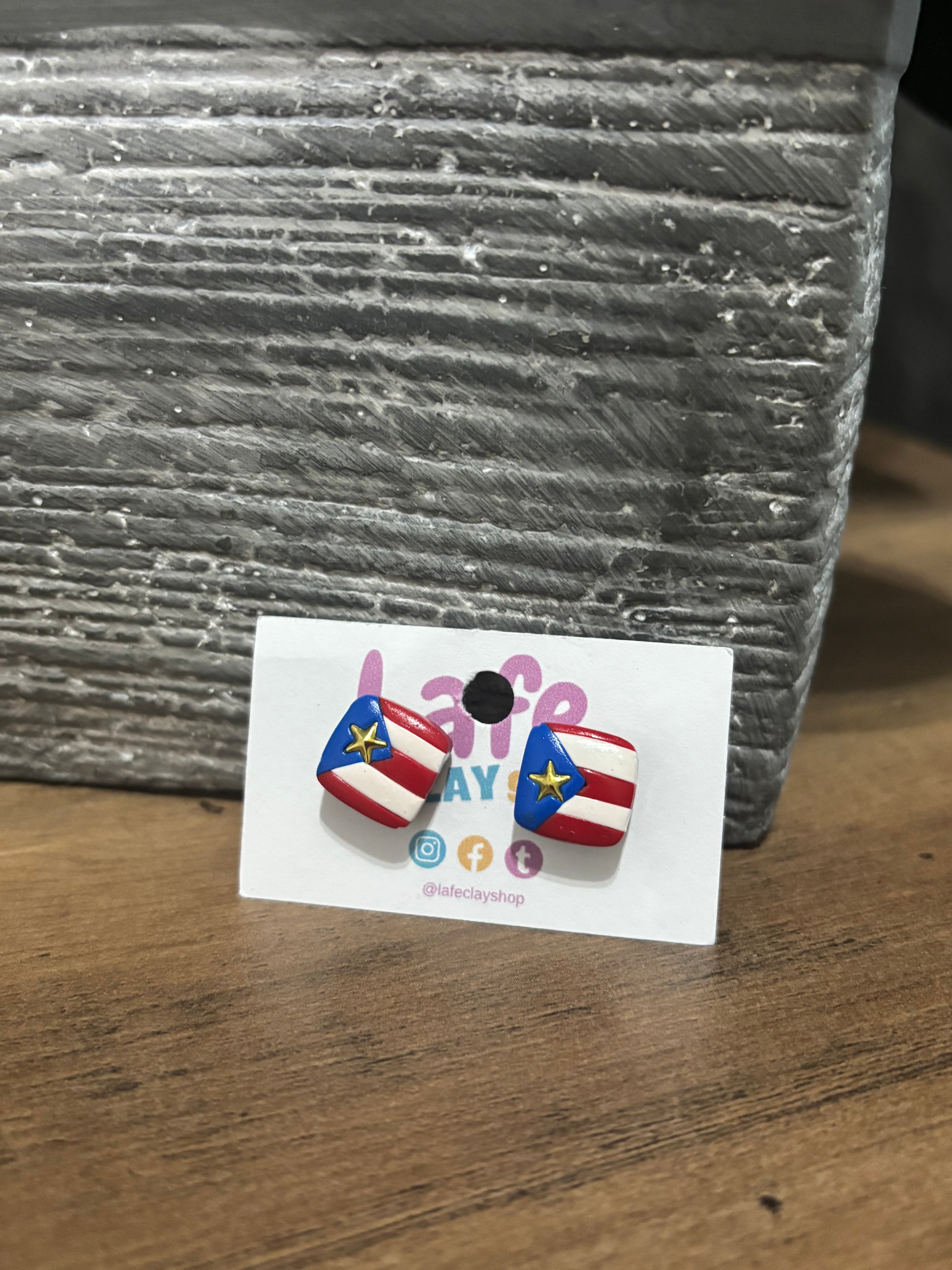 Puerto Rico Flag Studs