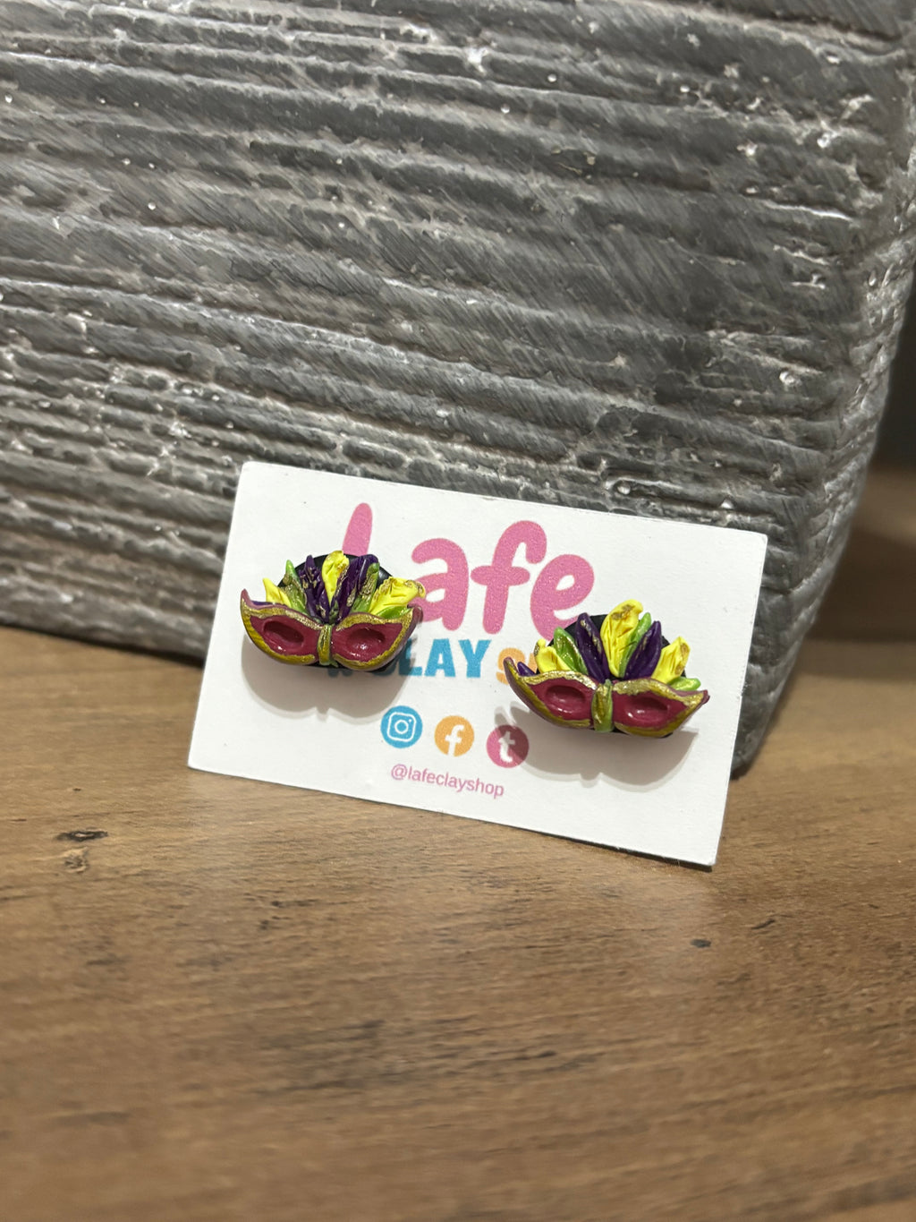 Mardi Gras Mask Studs