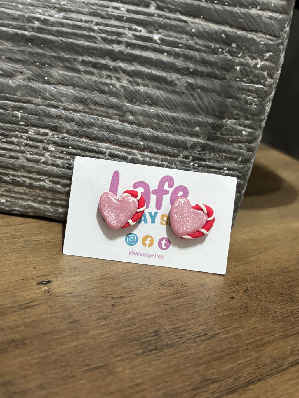 Pink Heart Studs