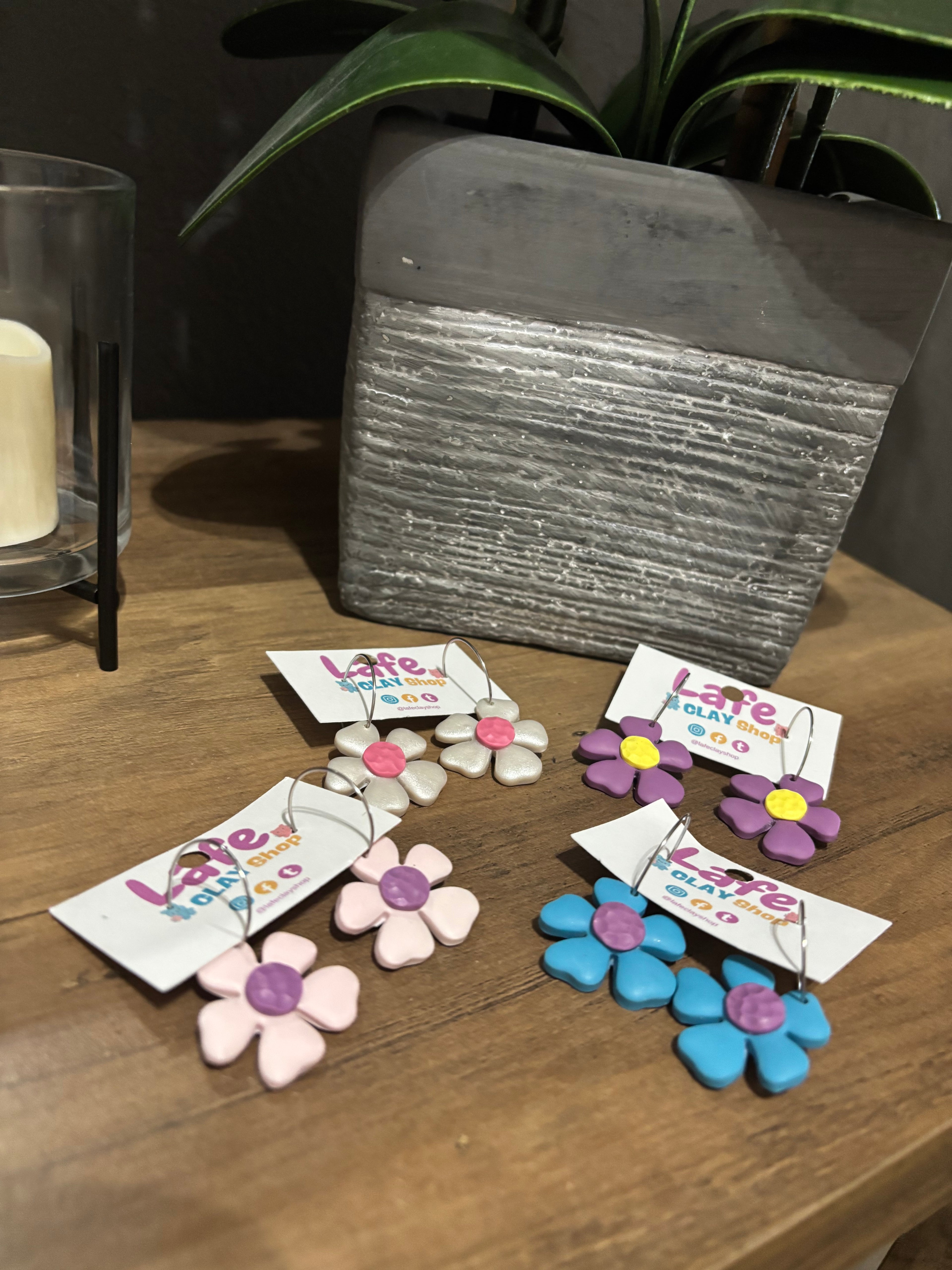 Flowers Hoops Earrings