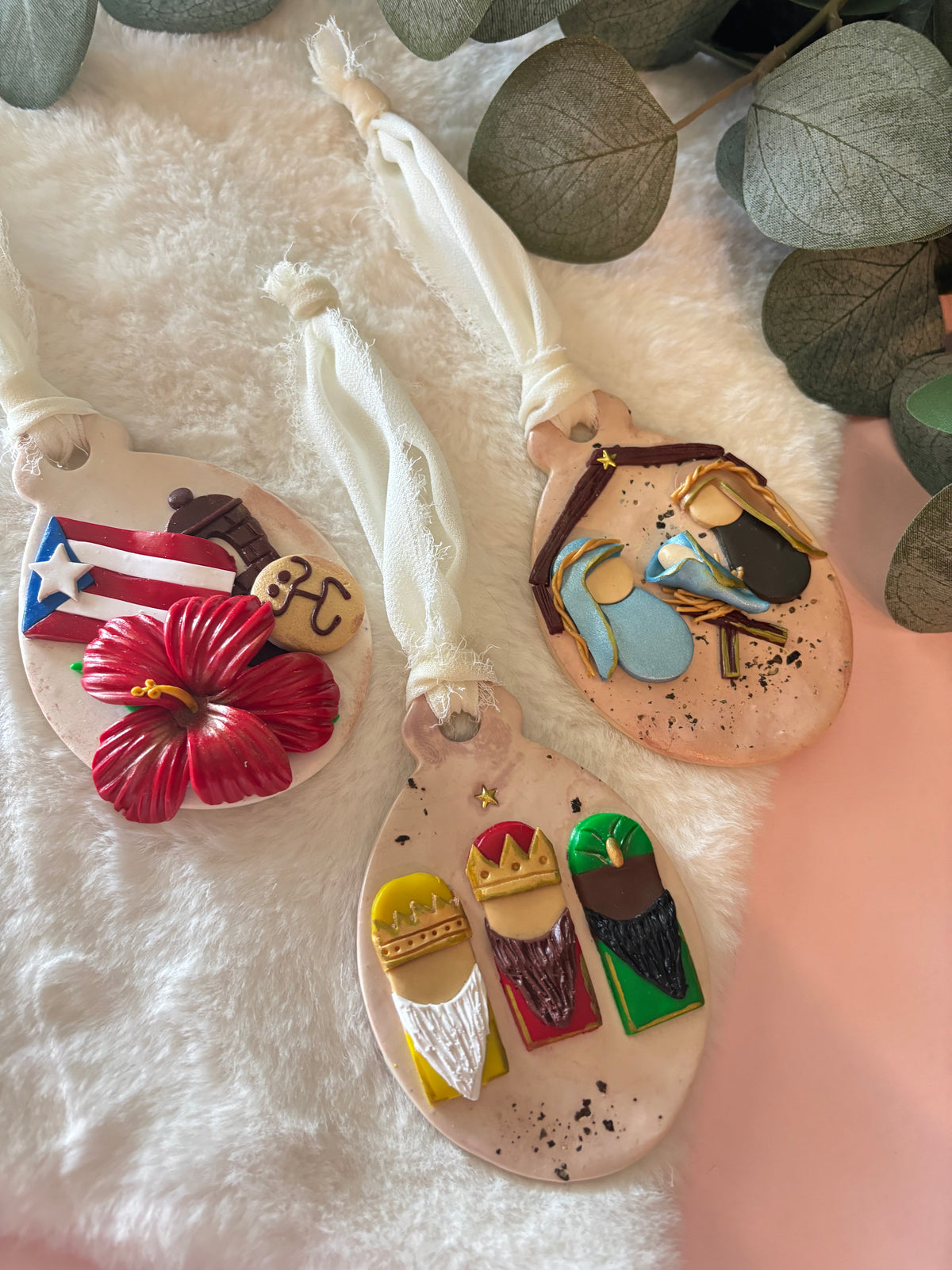 Puerto Rican Christmas Ornament Bundle – Set of 3
