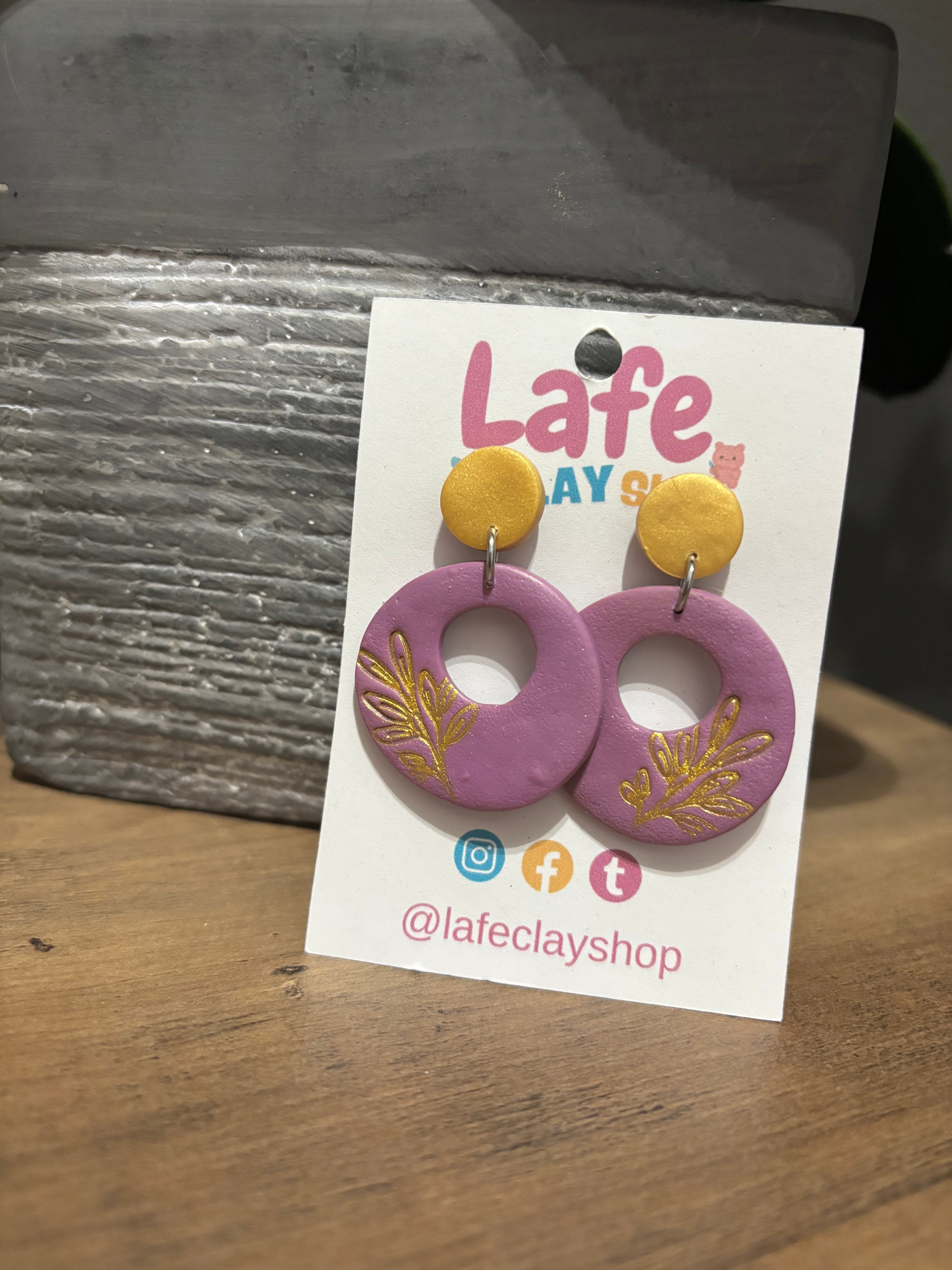 Leaves Purple Earrings