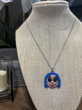 Blue Button Doll Necklace