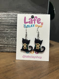 Cat with Flowers Earrings