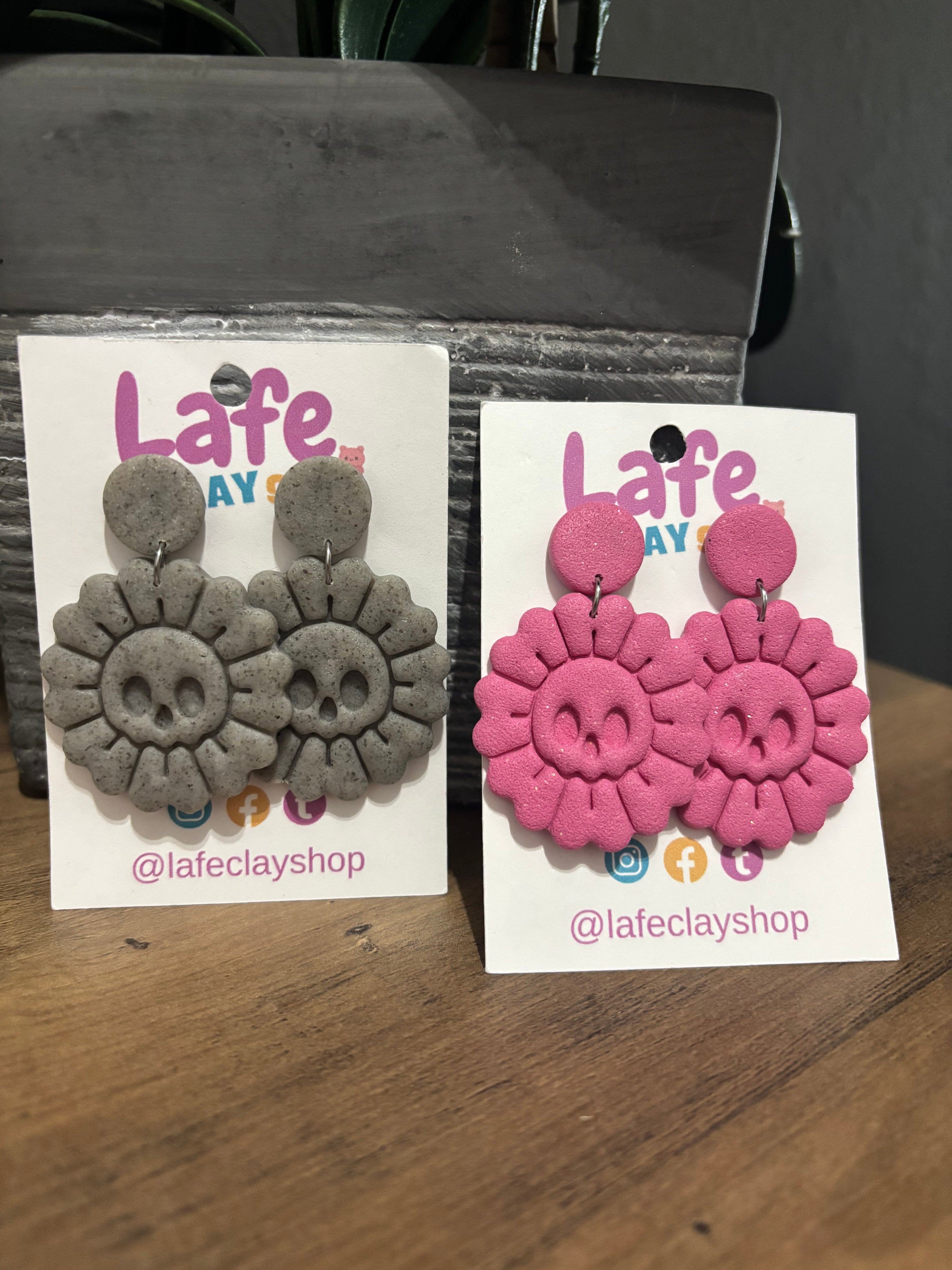 Skull Flower Earrings