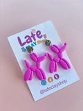 Pink Balloon Dog Earrings