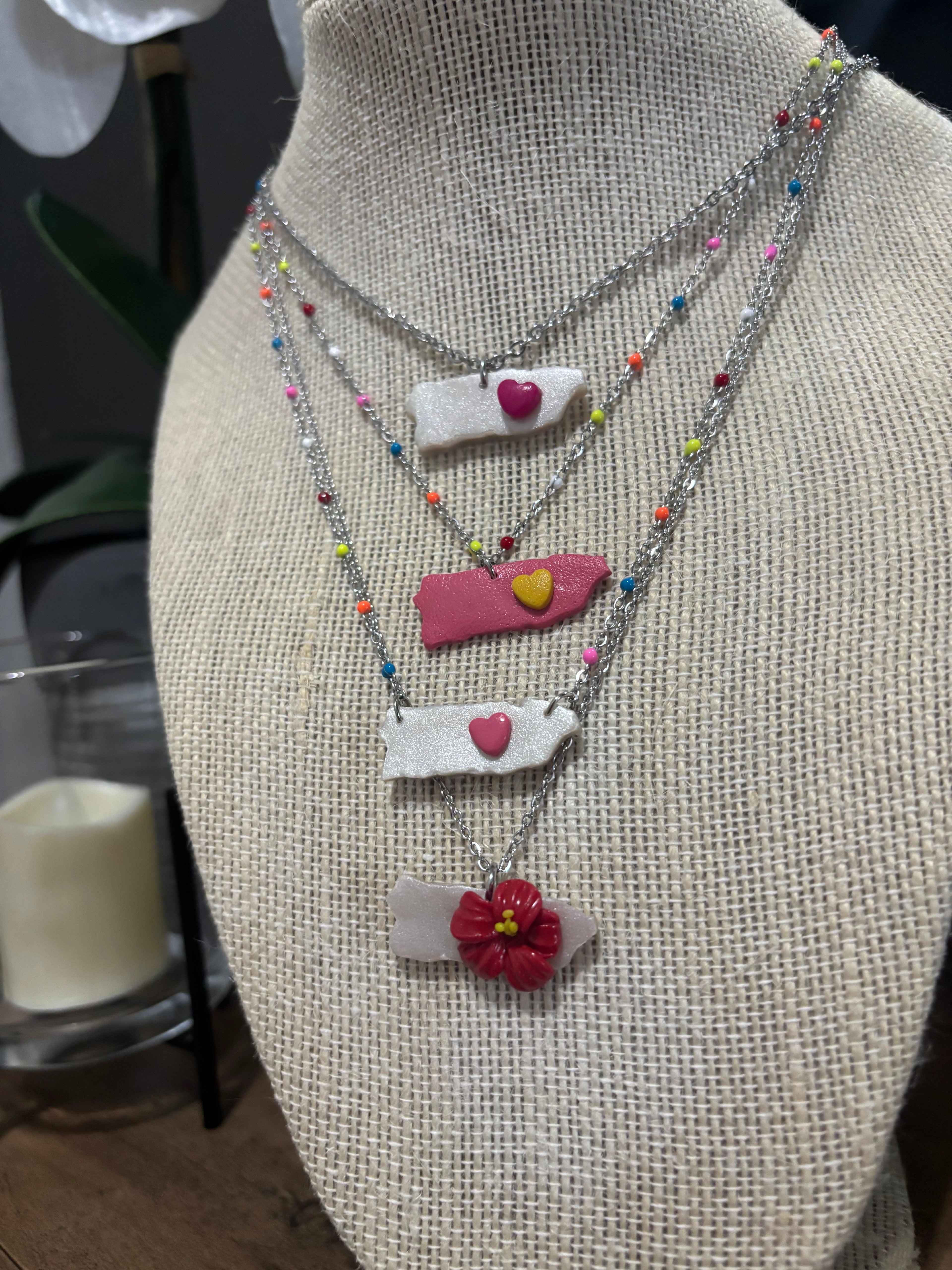 Puerto Rico Map Necklaces