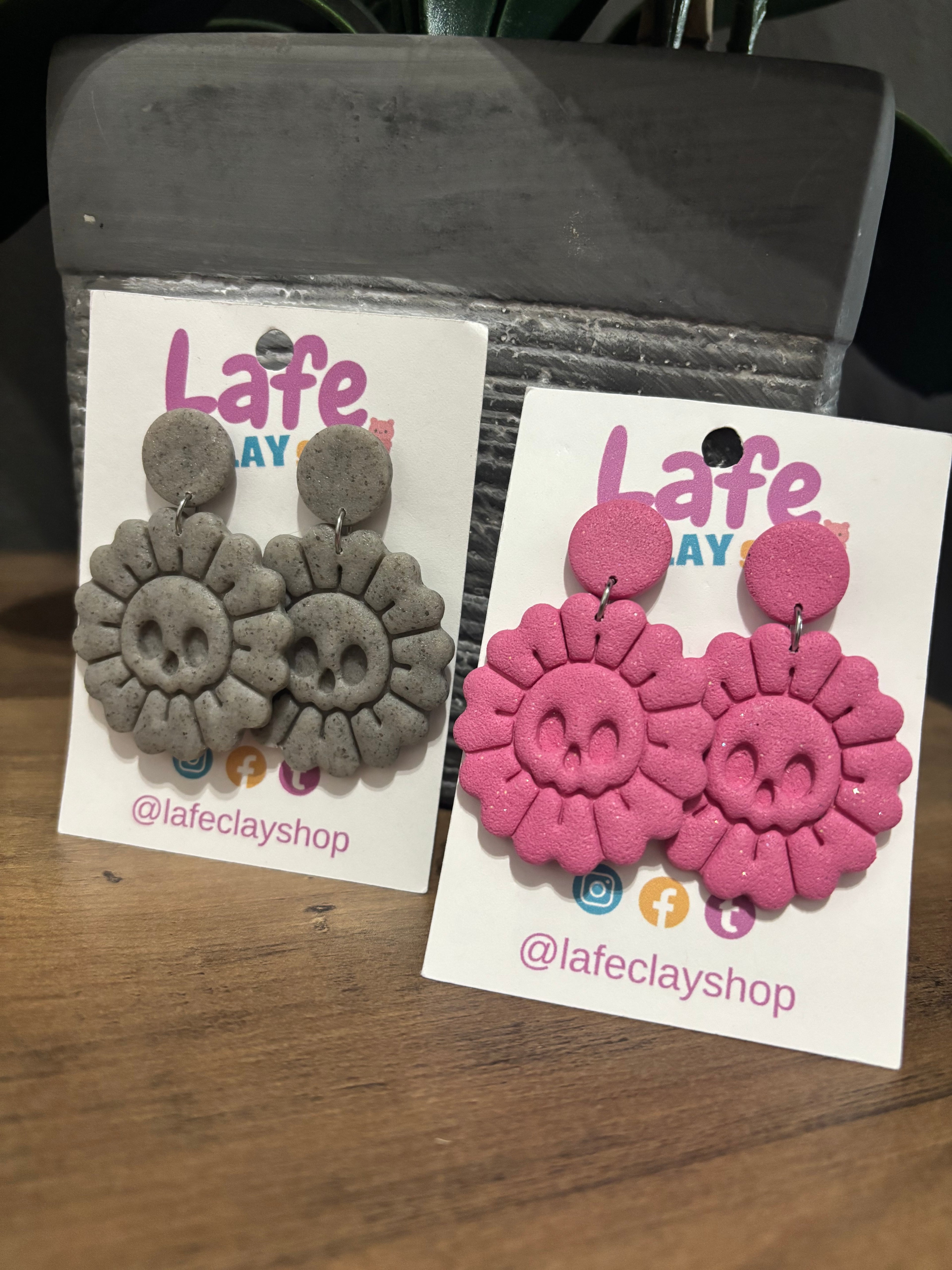 Skull Flower Earrings