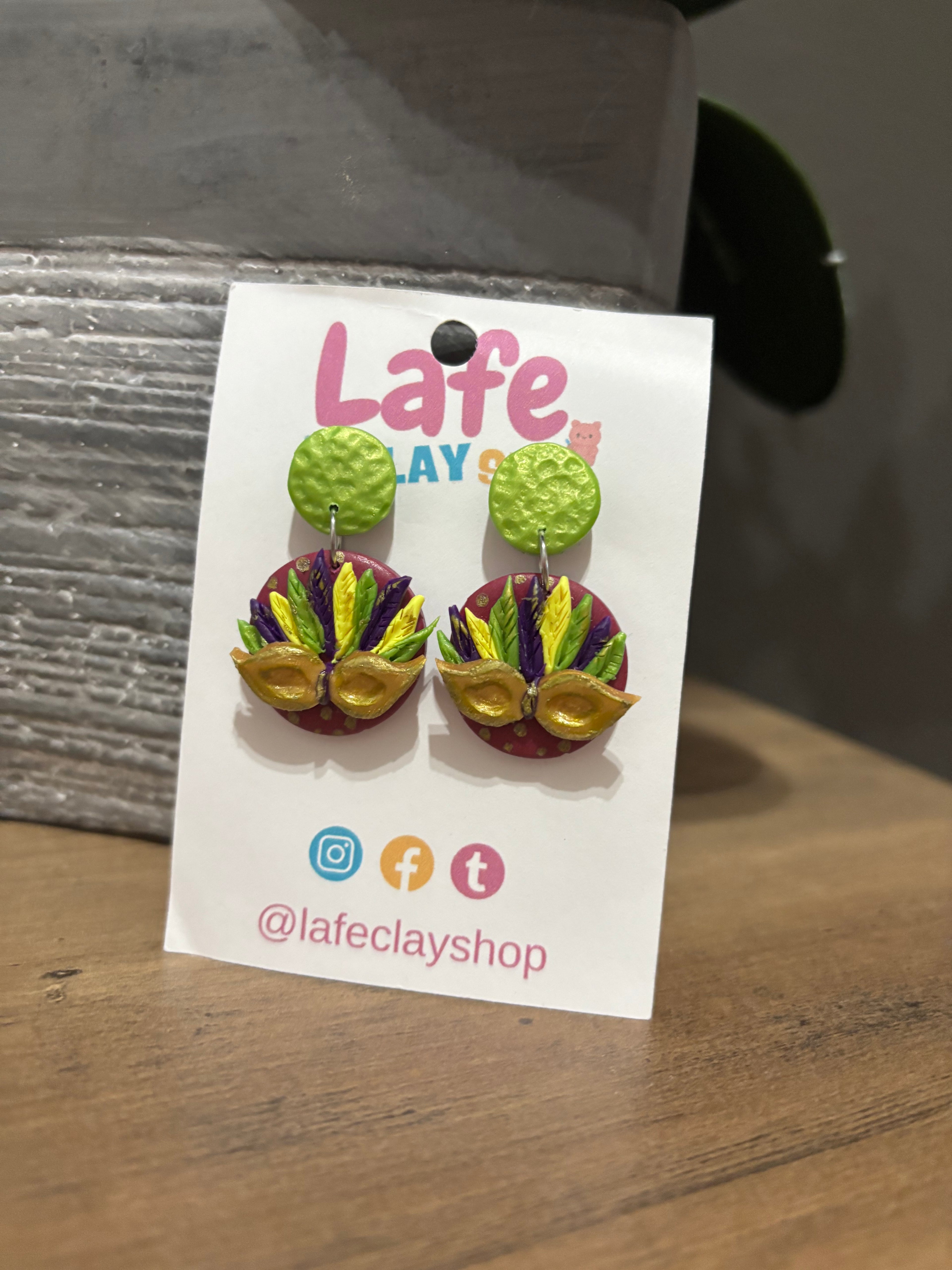 Mardi Gras Mask Earrings