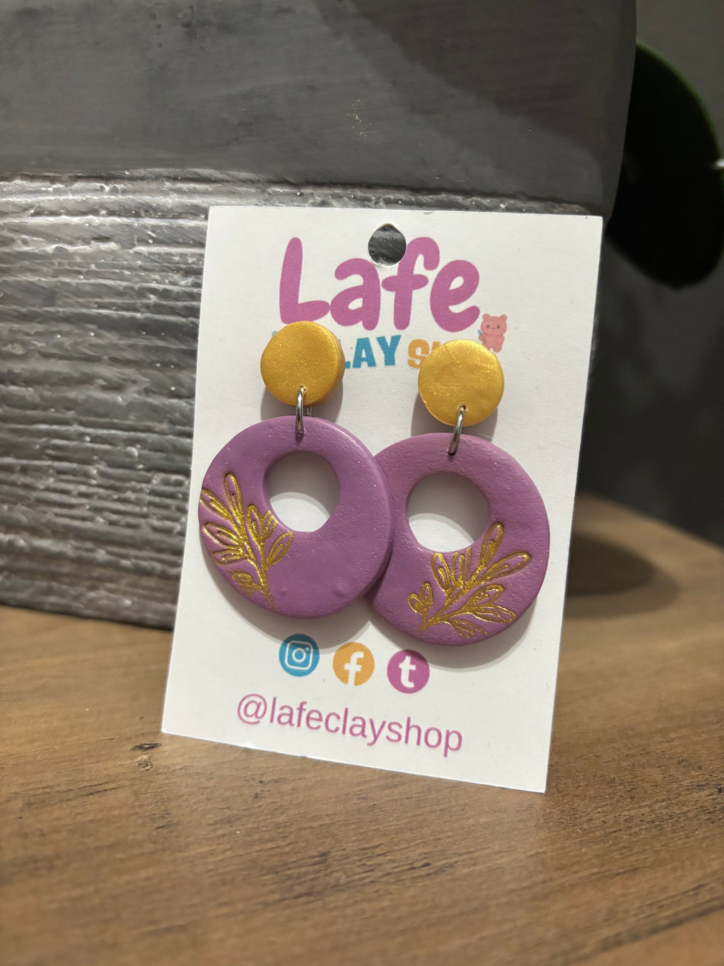 Leaves Purple Earrings