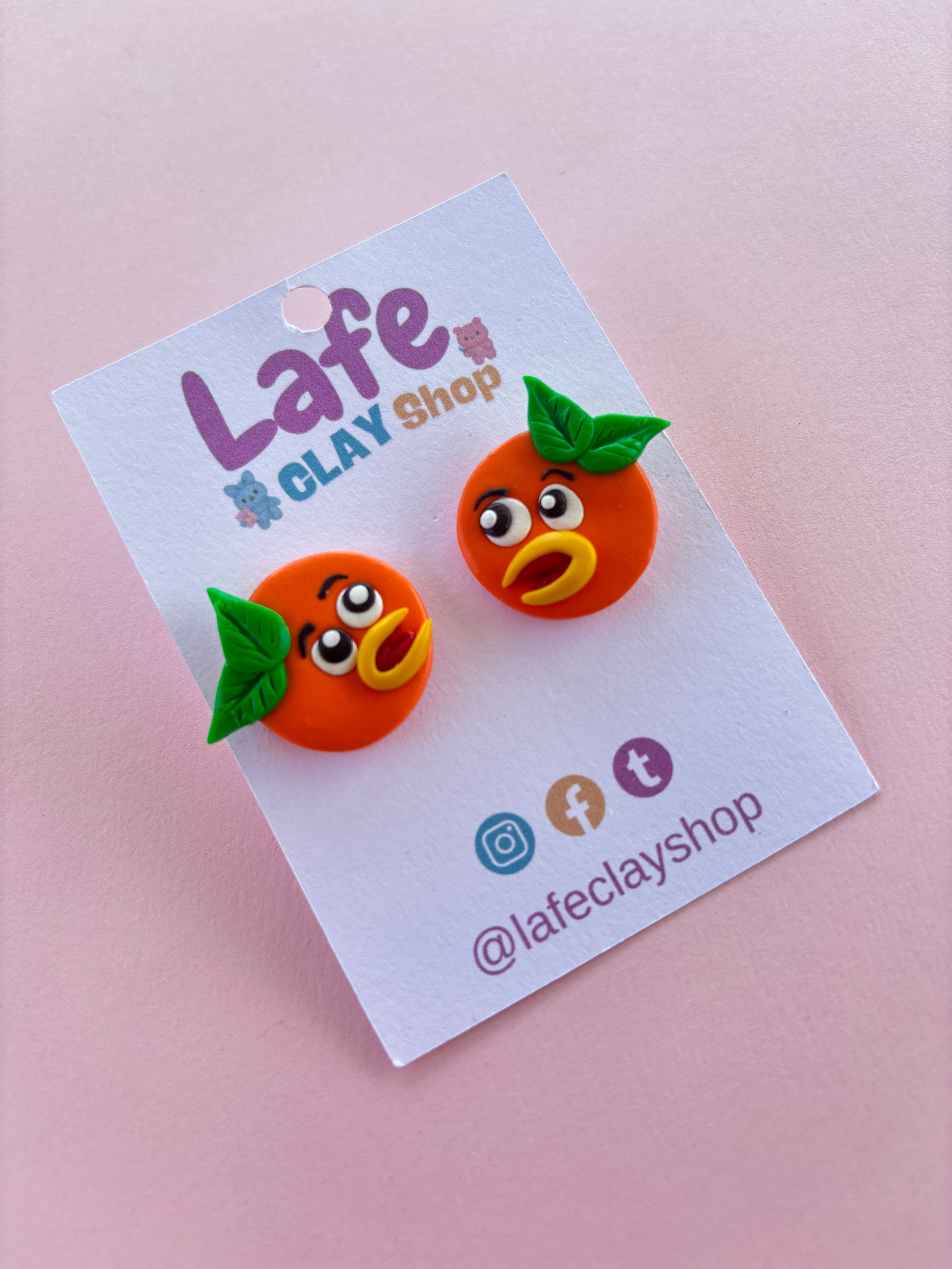 Orange Bird Earrings