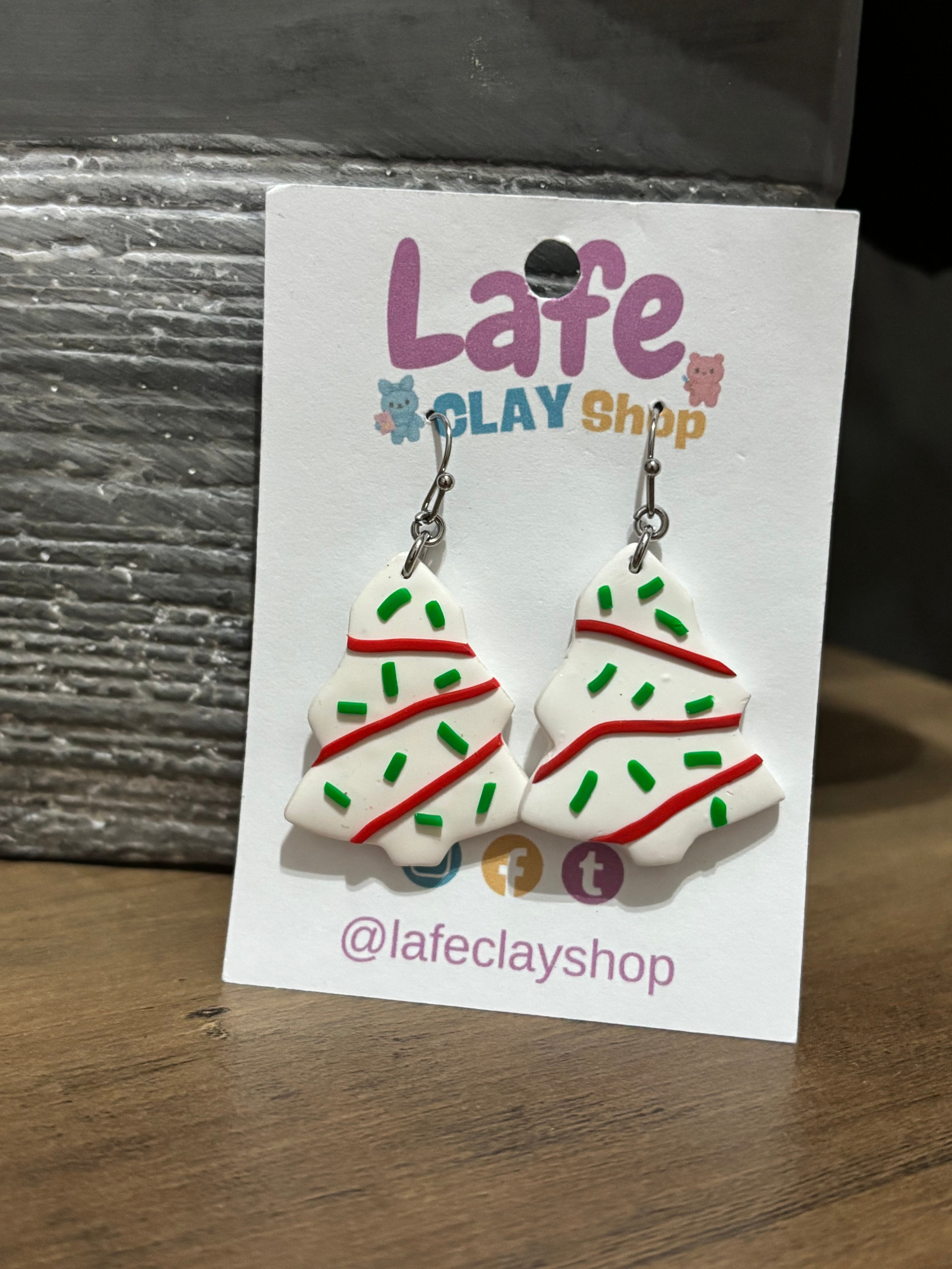 Christmas Tree Cake Earrings