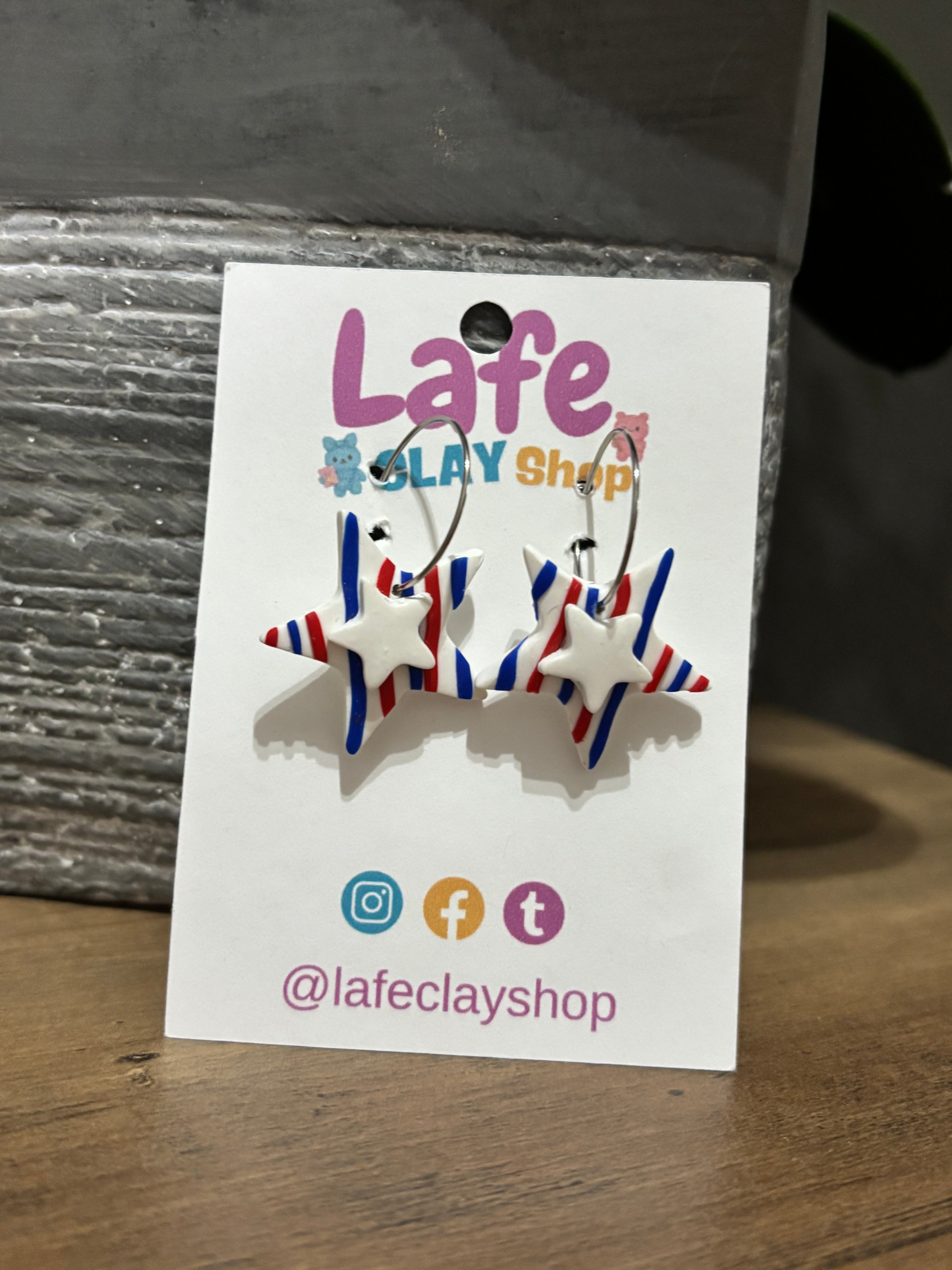 July 4th Hoops Earrings