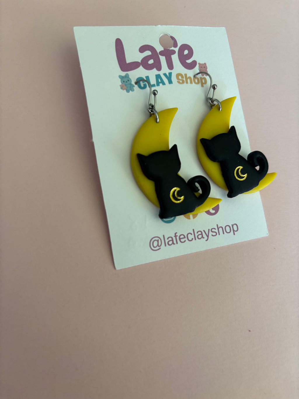 Cat on the Moon Earrings