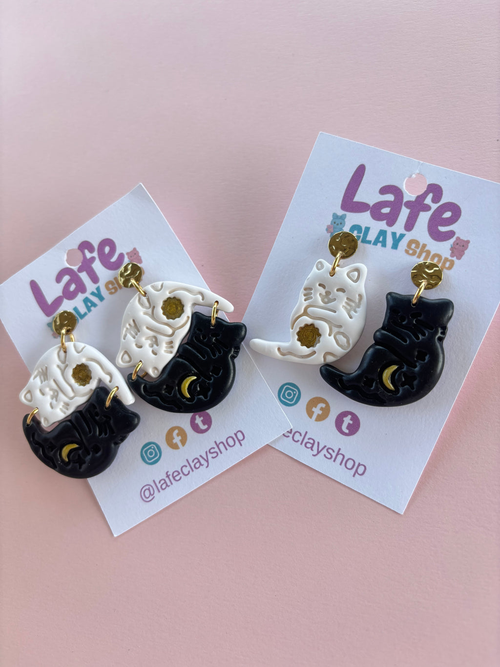 Day & Night Kitties Earrings