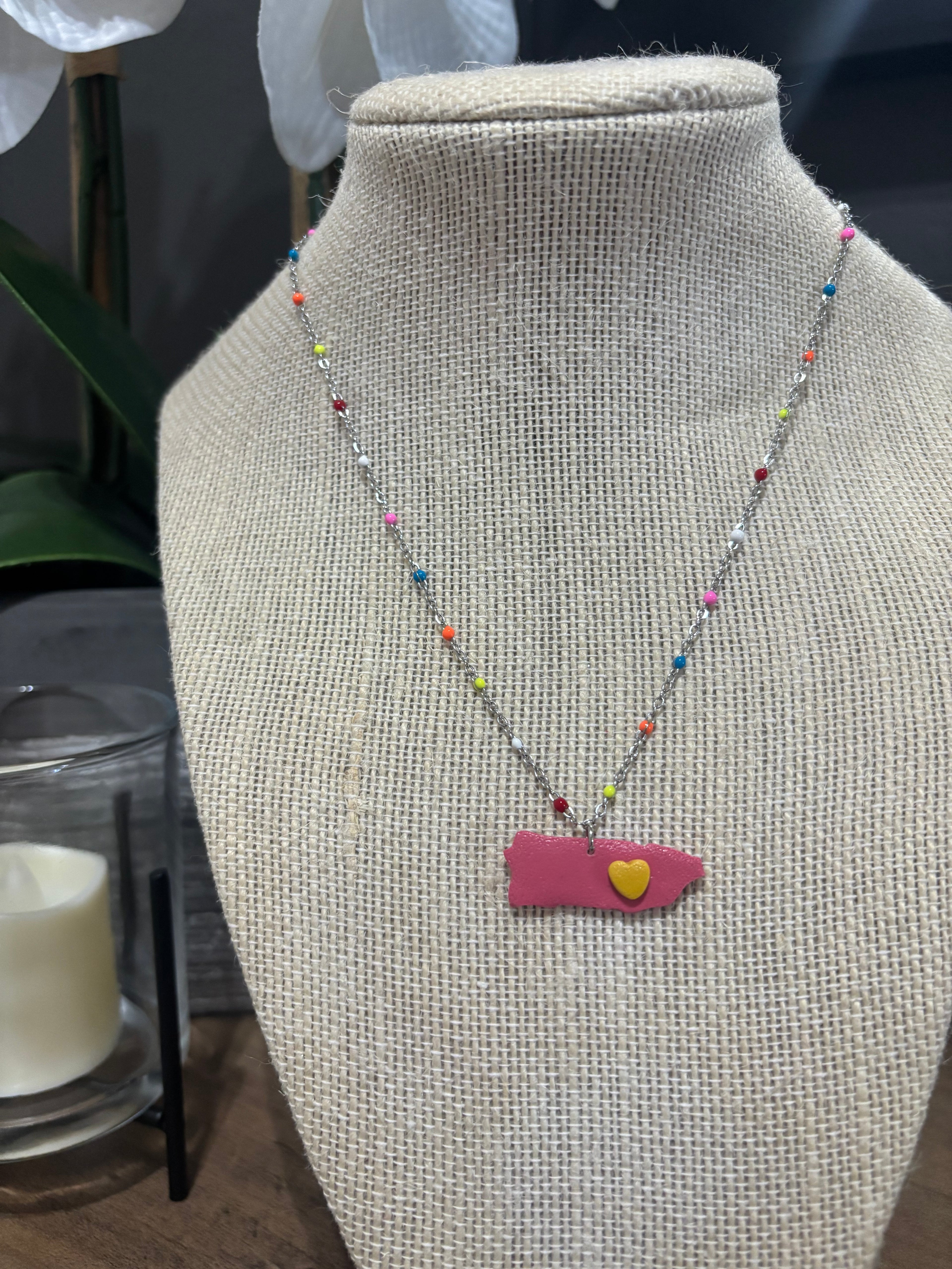 Puerto Rico Map Necklaces