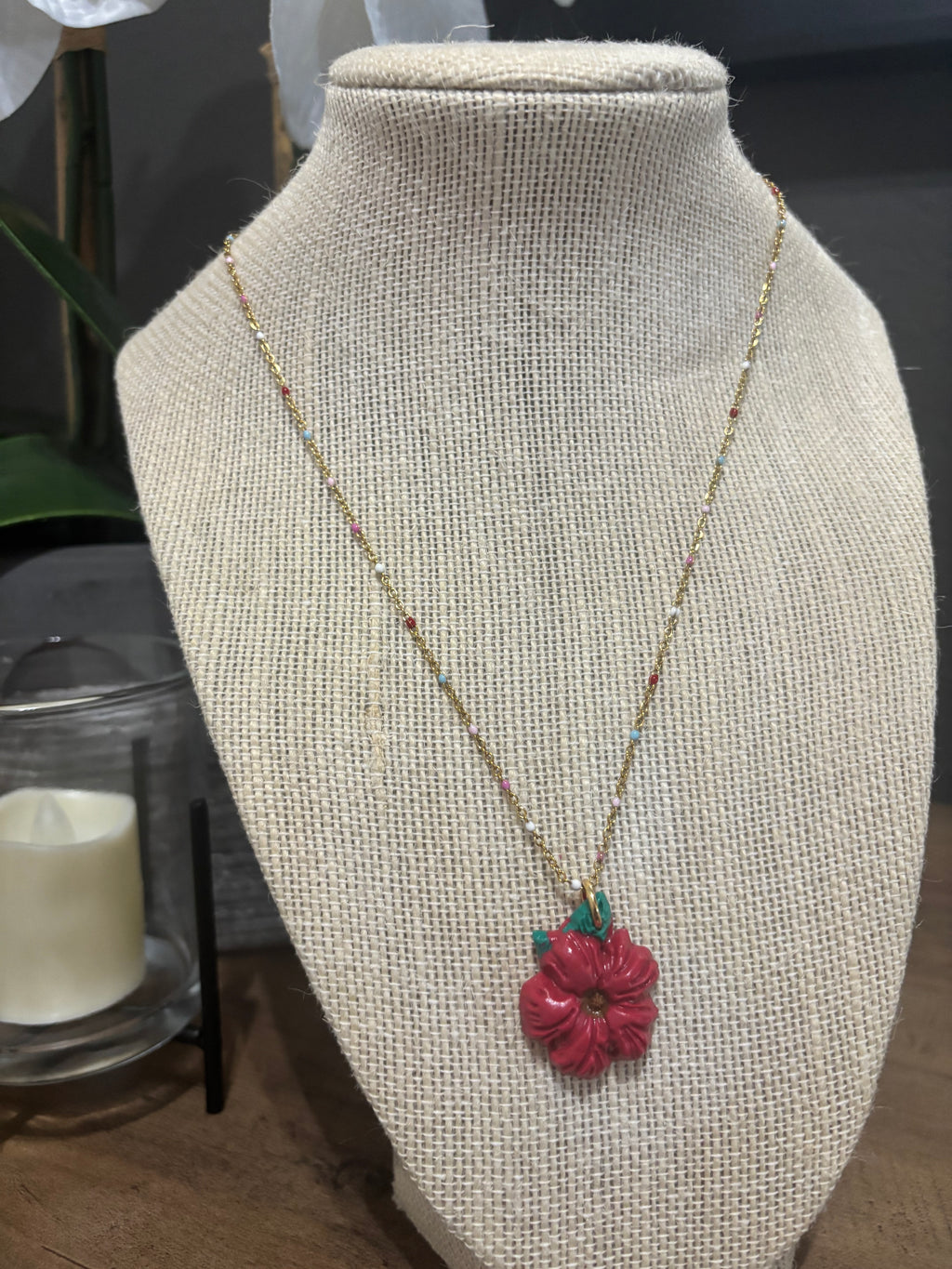Tropical Bloom Gold Necklace