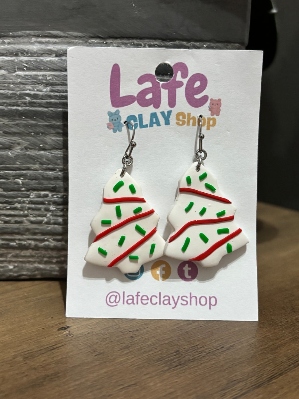 Christmas Tree Cake Earrings