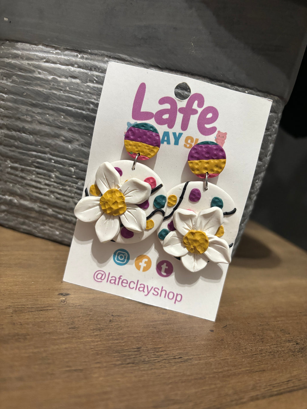 White Flower Earrings