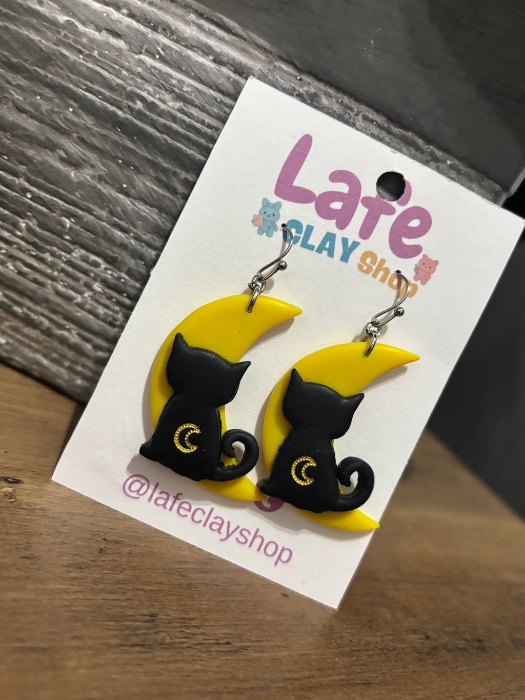 Cat on the Moon Earrings