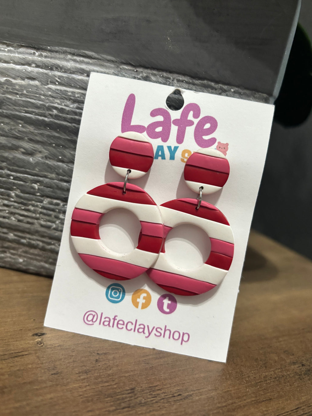 Red and pink Earrings