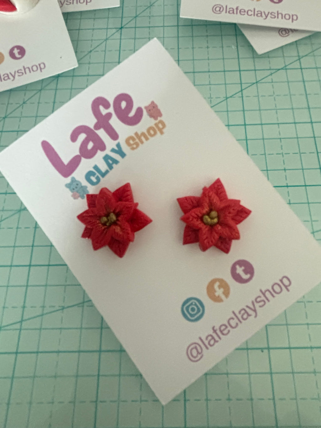 Poinsettia Earrings