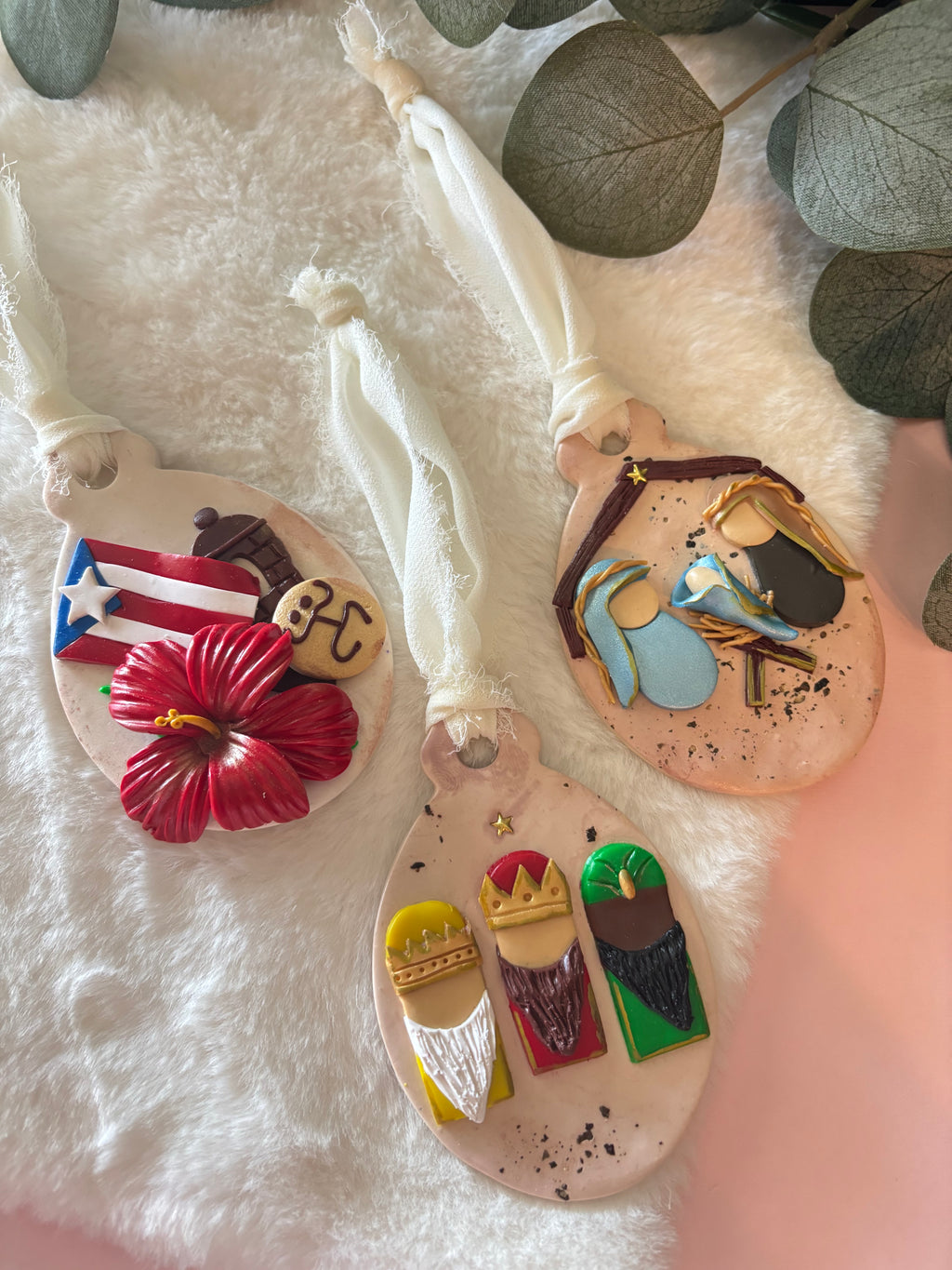 Puerto Rican Christmas Ornament Bundle – Set of 3