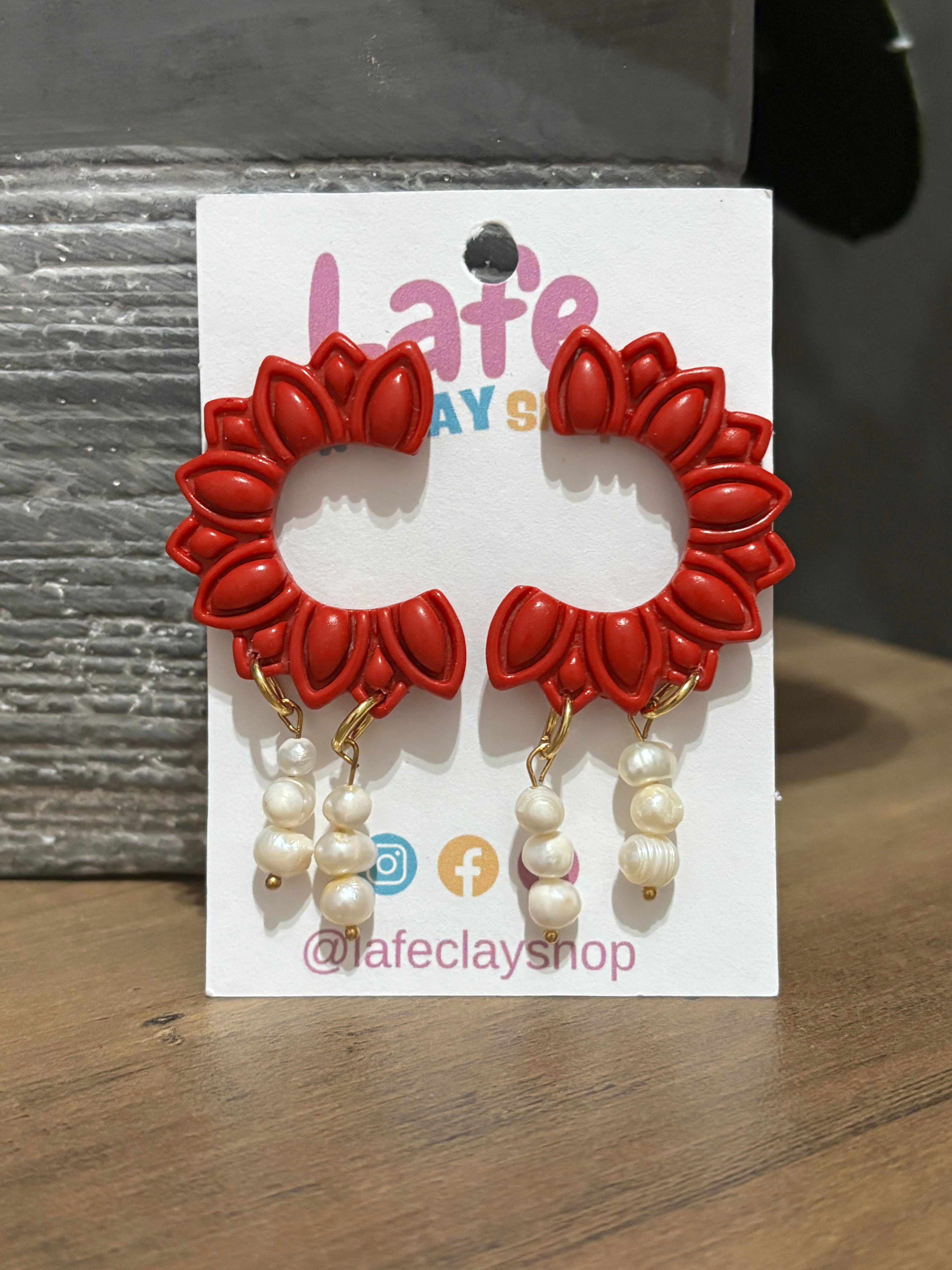 Ruby Blossom Drops Earrings