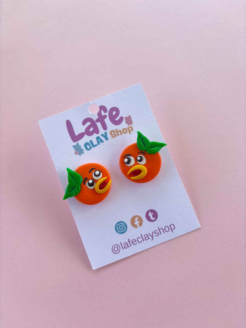Orange Bird Earrings