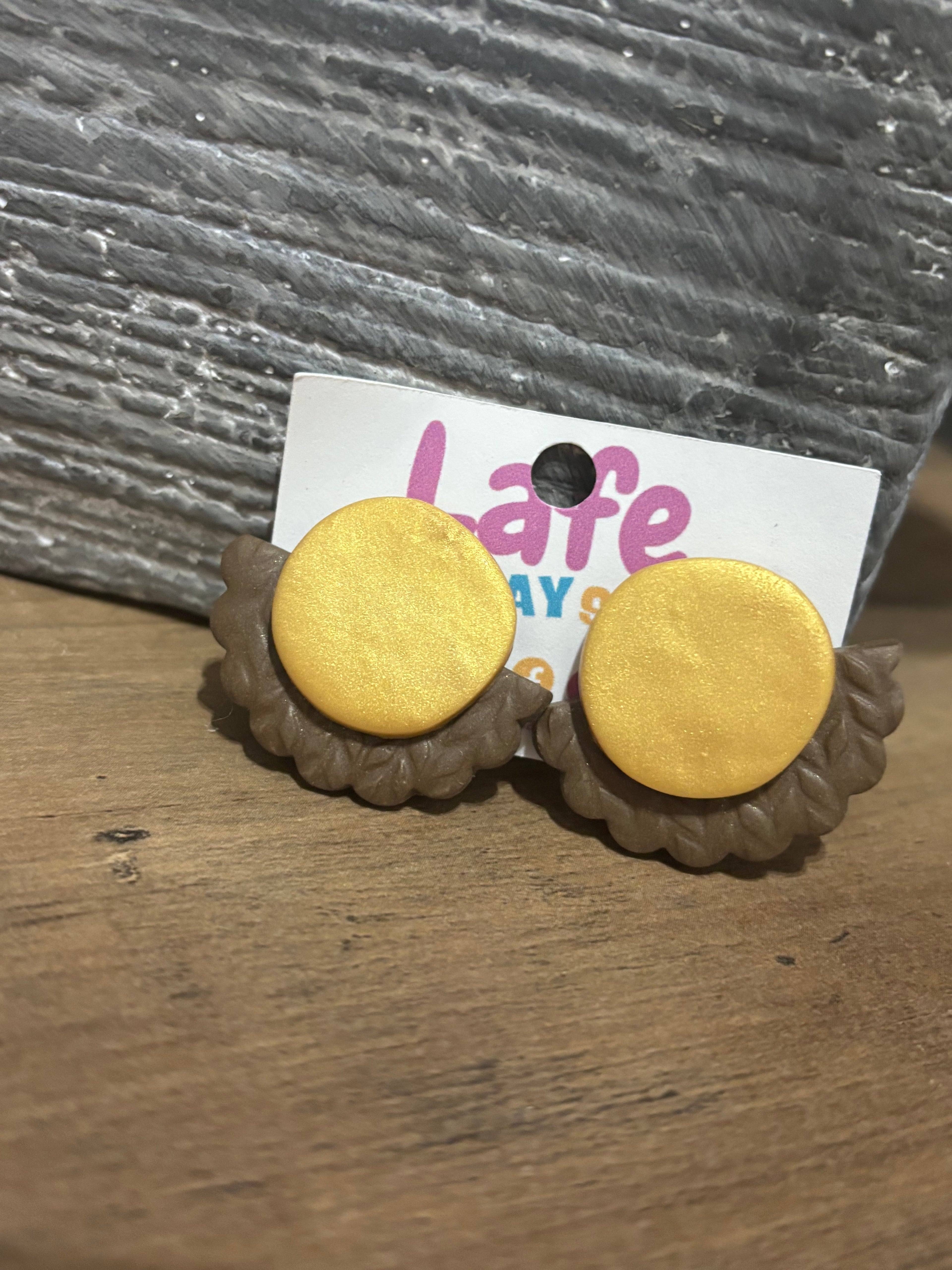 Gold and Brown Studs