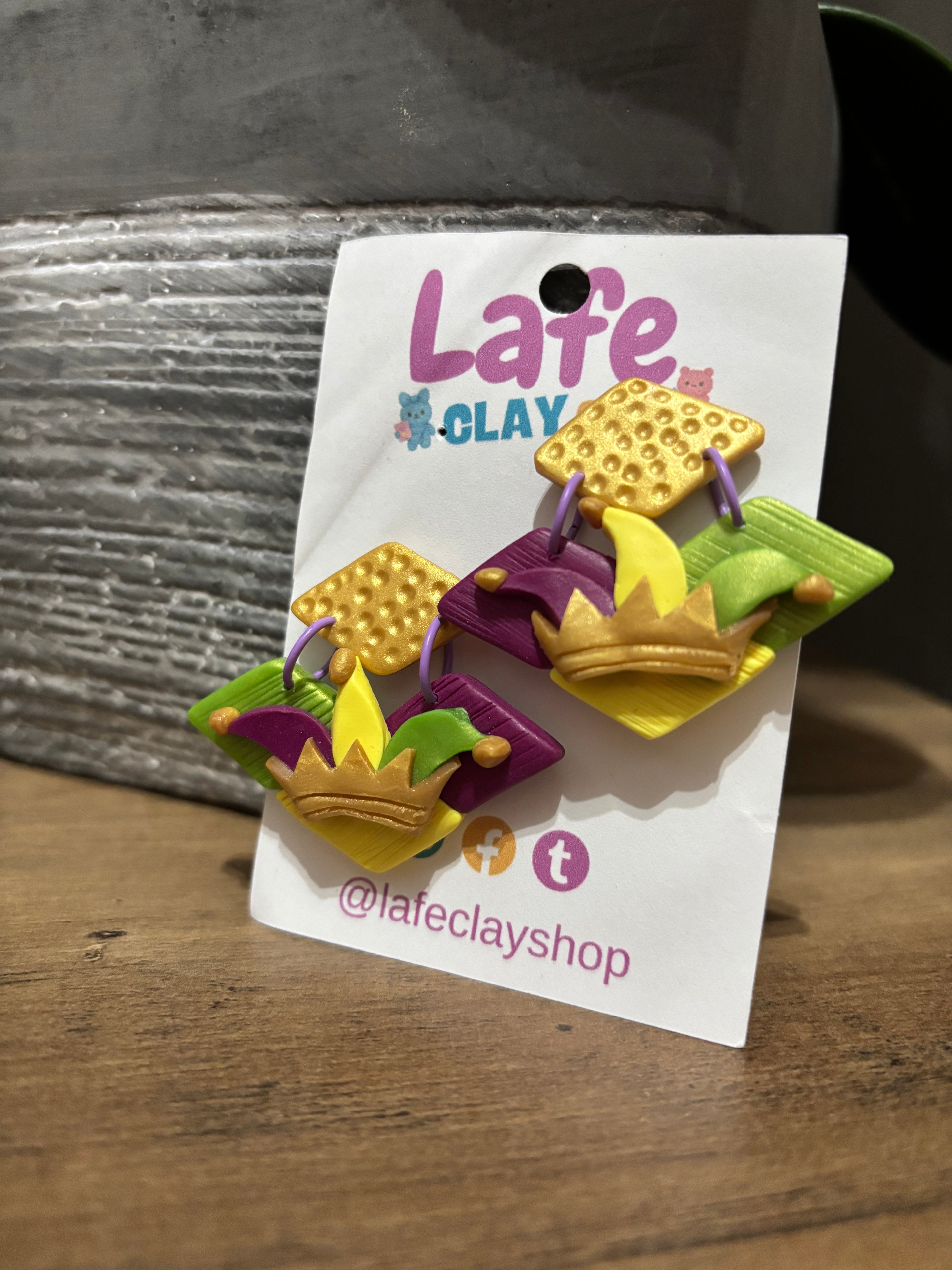 Jester Hat Mardi Gras Earrings