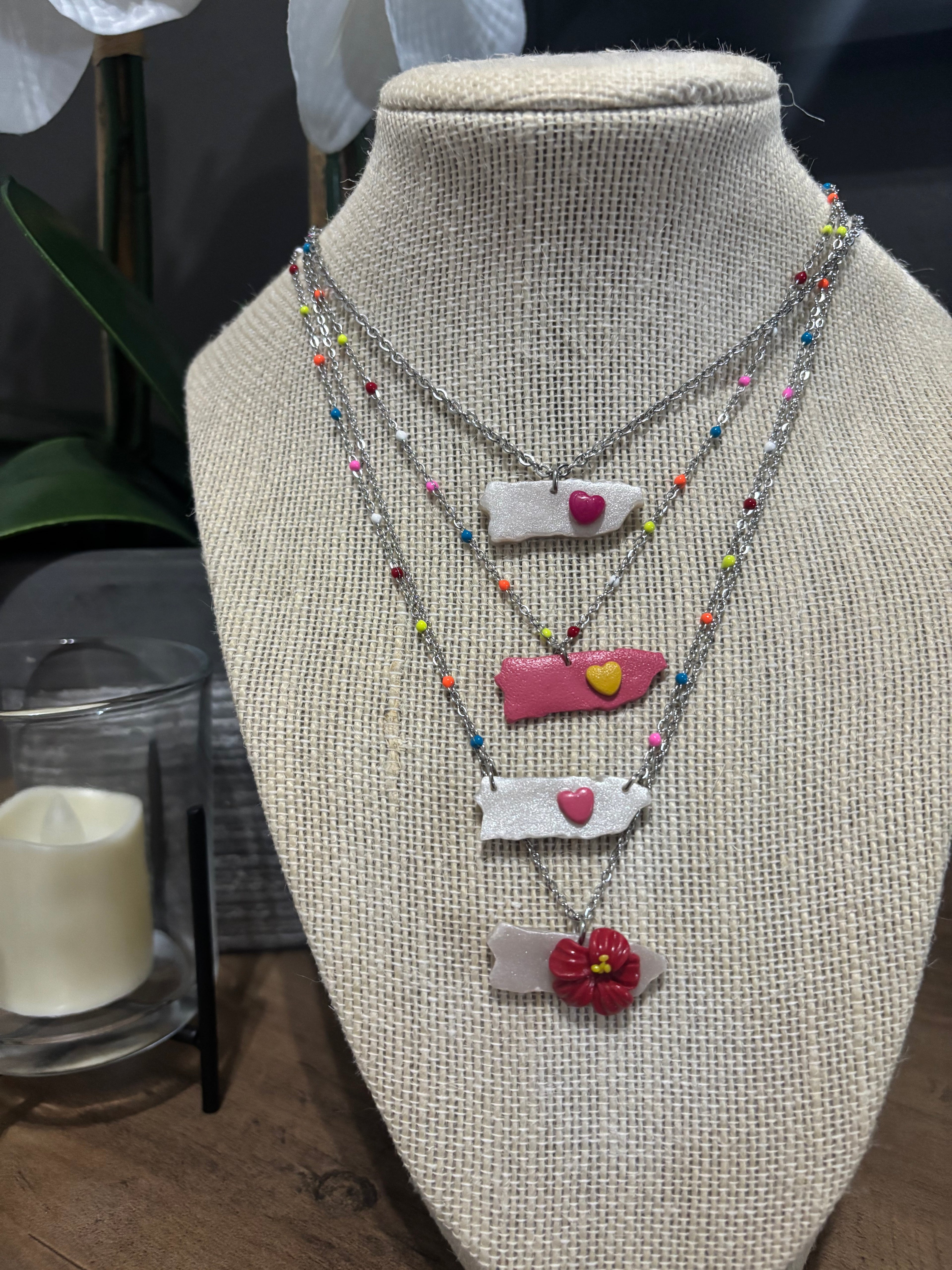 Puerto Rico Map Necklaces