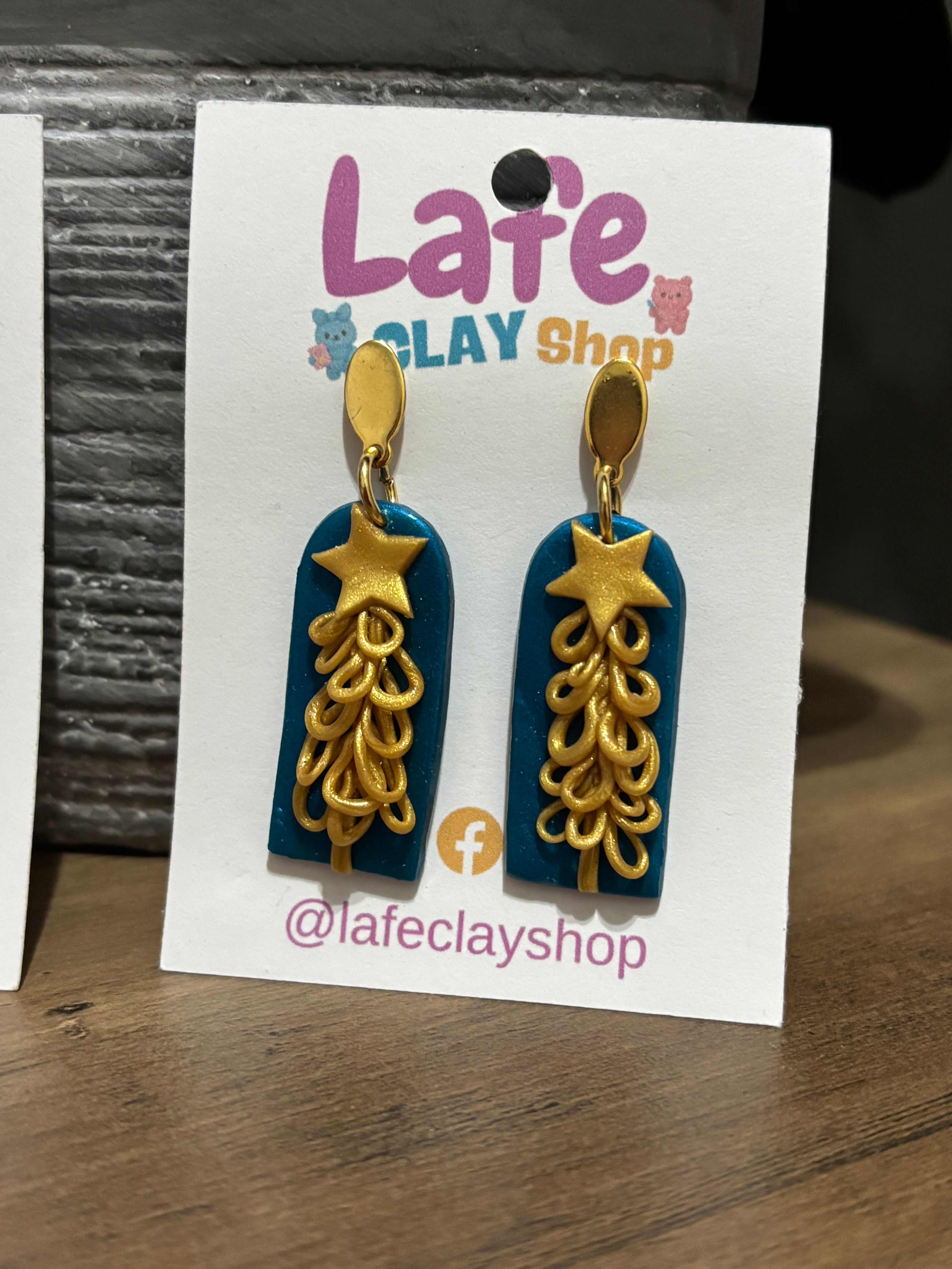 Christmas Tree Gold Earrings