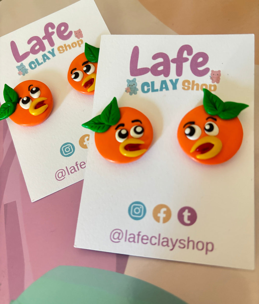 Orange Bird Earrings