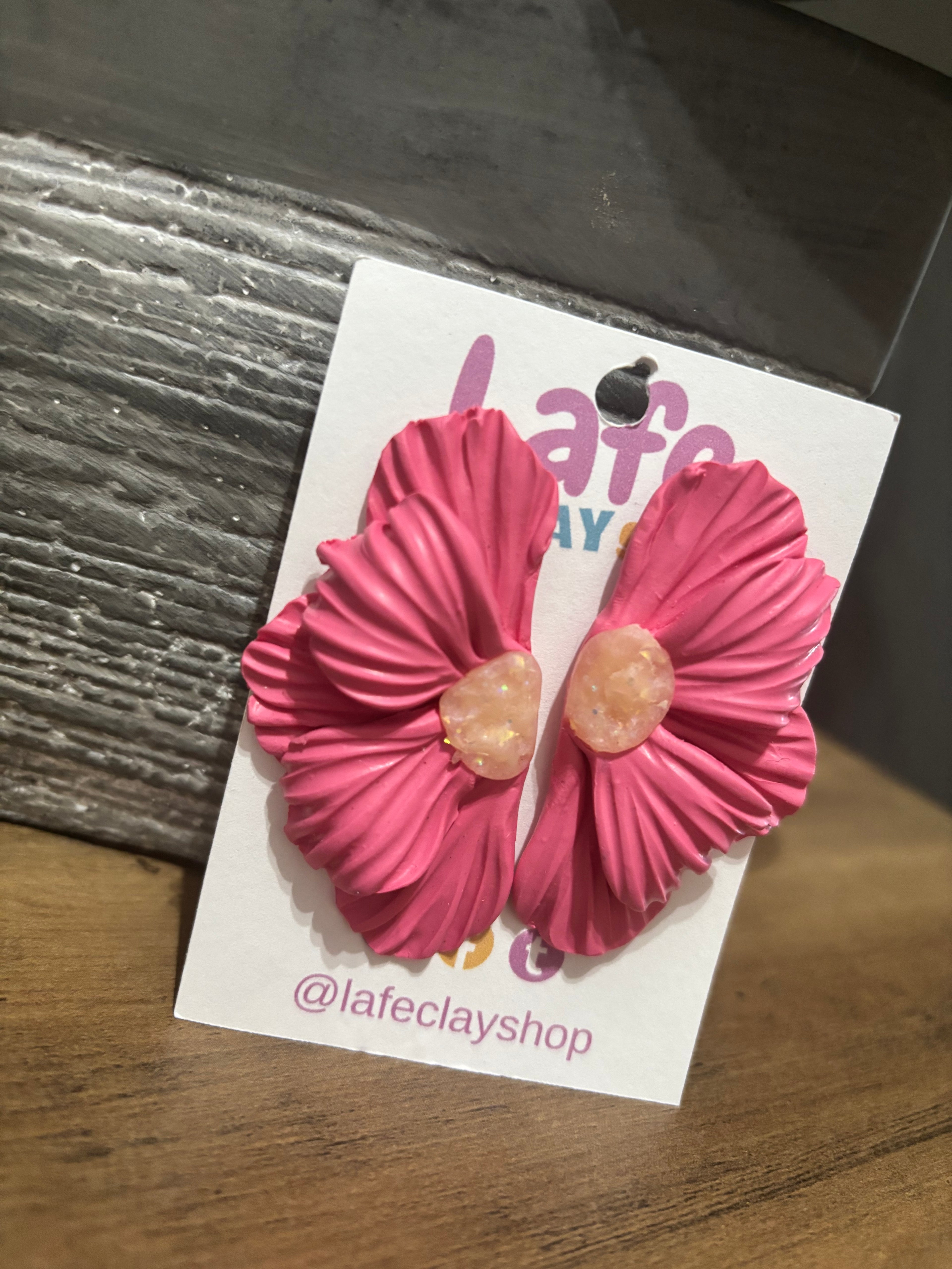 Pink Flowers Earrings