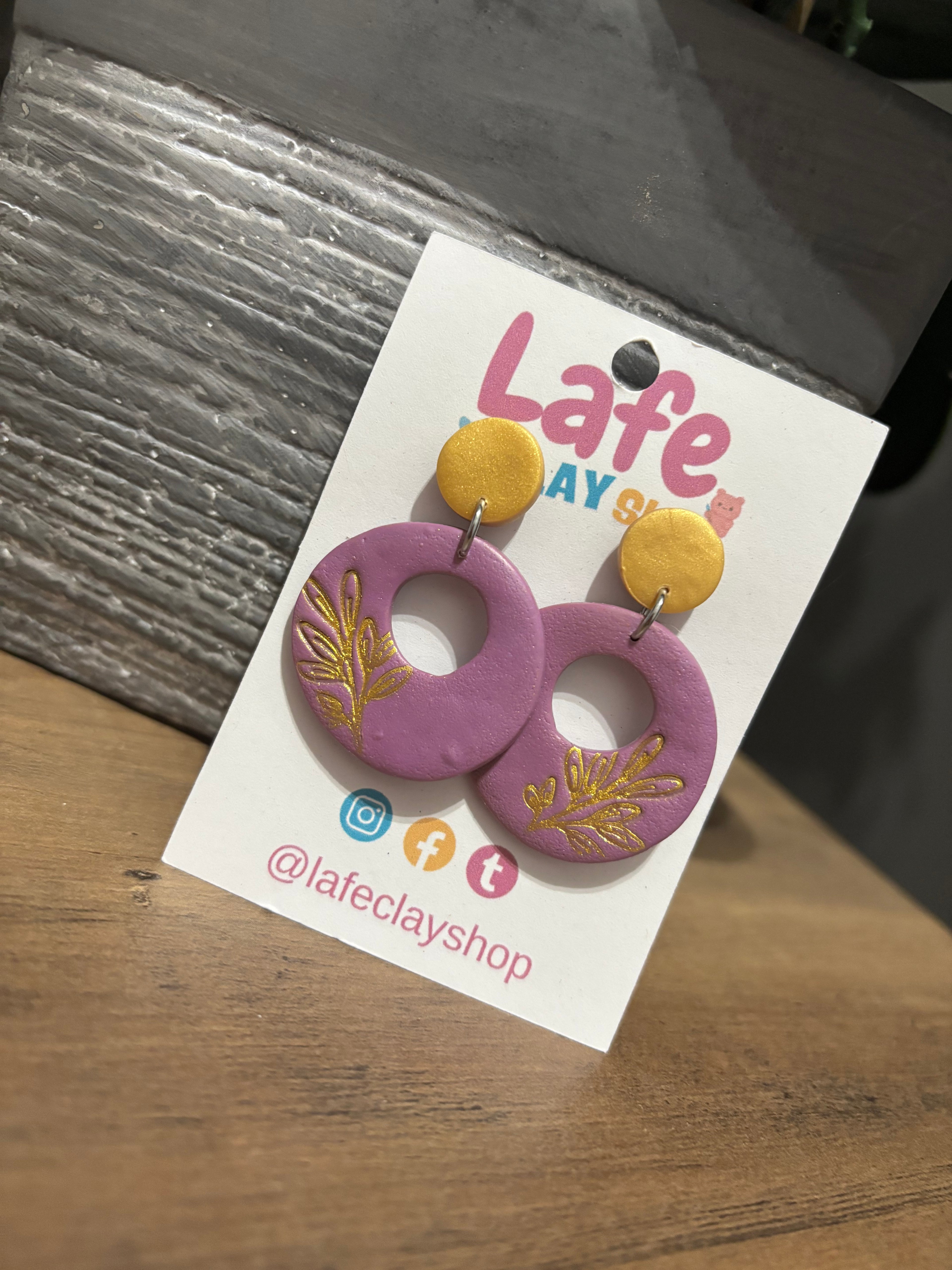 Leaves Purple Earrings