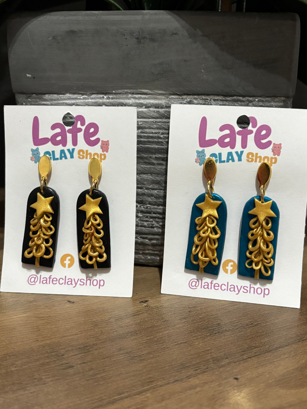 Christmas Tree Gold Earrings