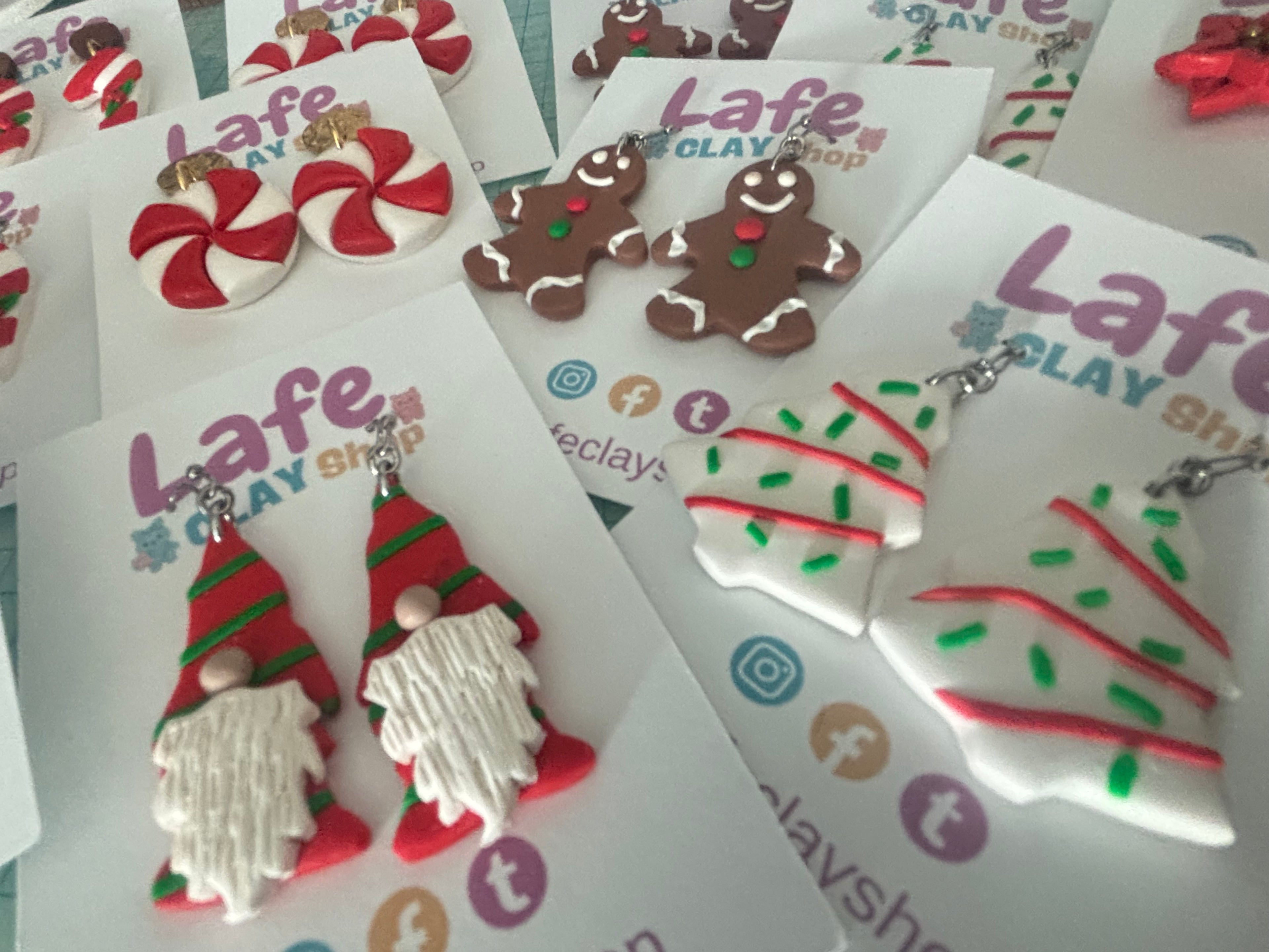 Christmas Tree Cake Earrings