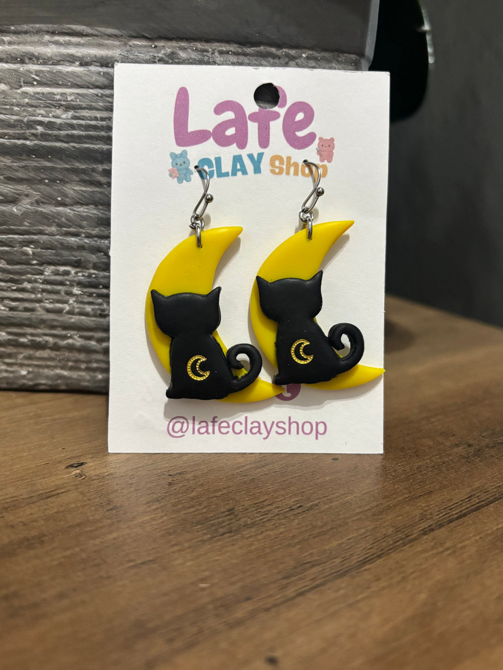 Cat on the Moon Earrings