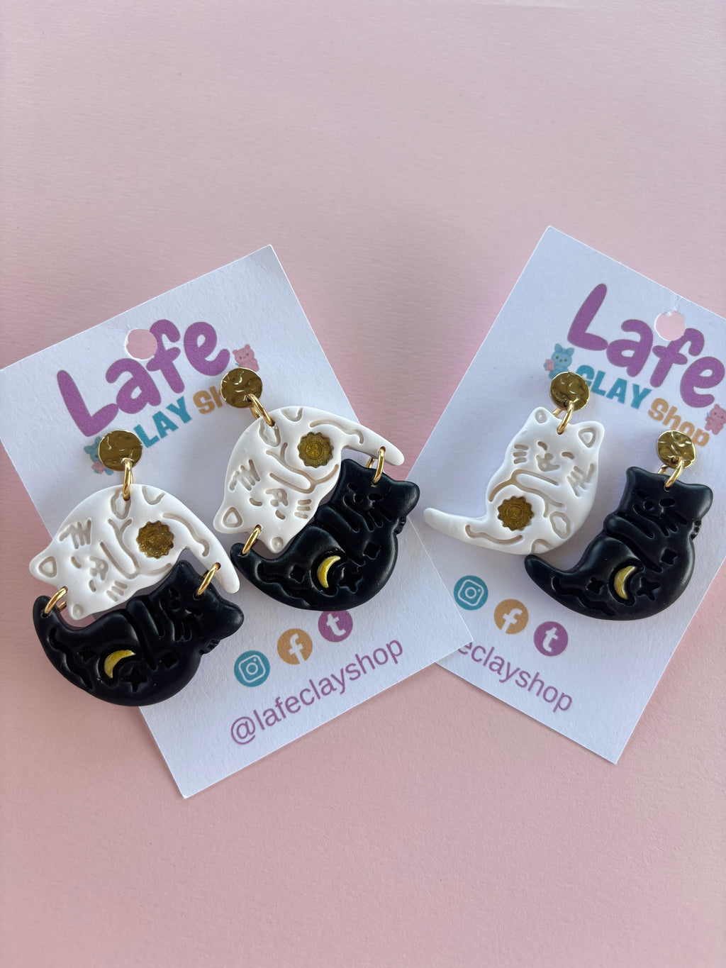 Day & Night Kitties Earrings