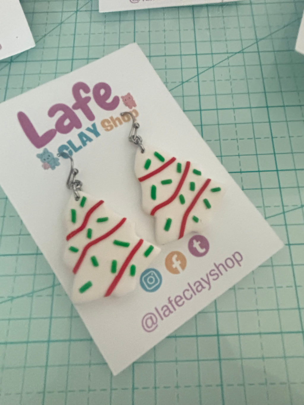 Christmas Tree Cake Earrings