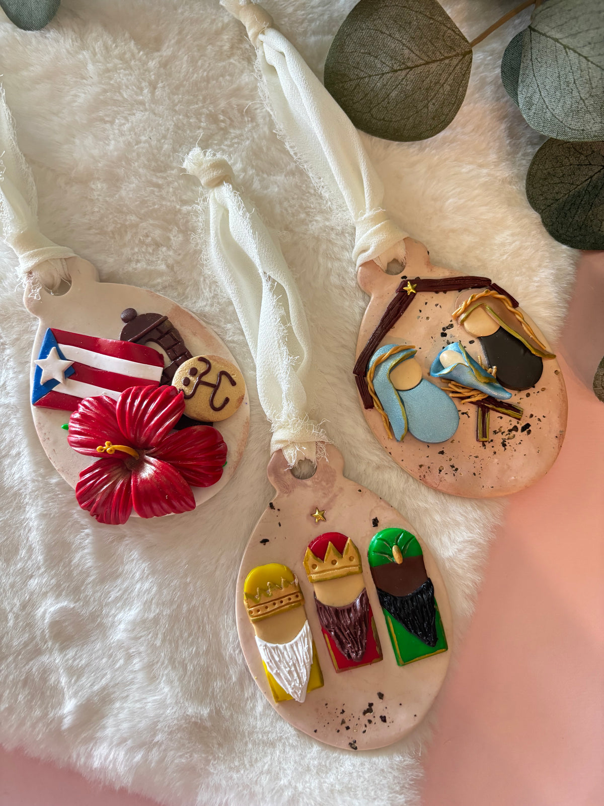 Puerto Rican Christmas Ornament Bundle – Set of 3